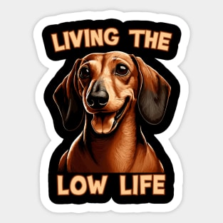 Dachshund - Living the Low Life | Gift for Doxie Lovers Sticker